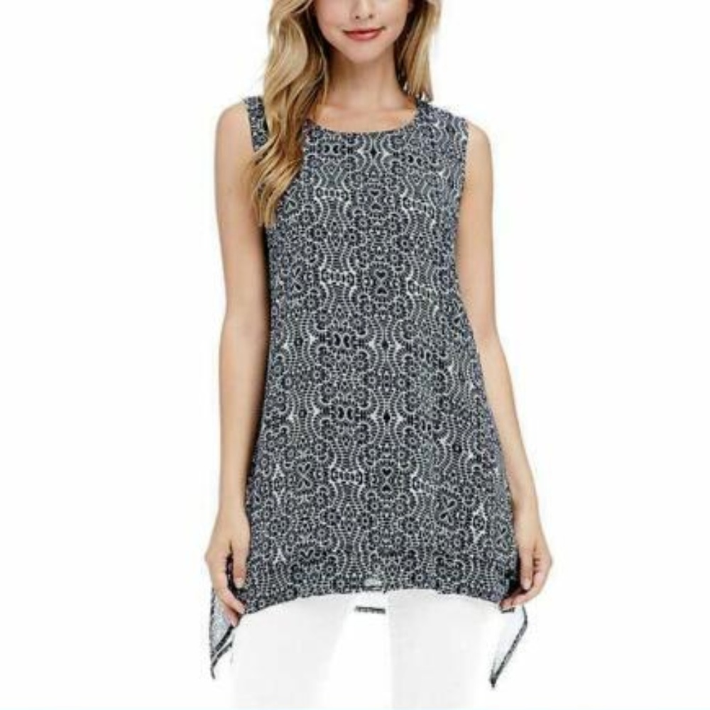 Fever Women's Double Layer Sleeveless Blouse
